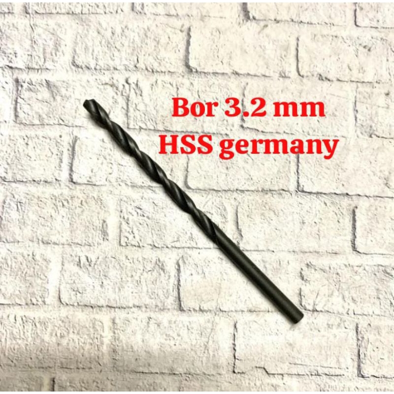 mata bor 3.2 mm HSS germany baru