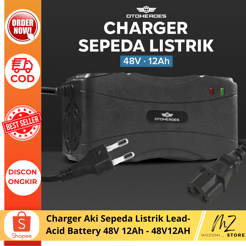 Charger Aki Sepeda Listrik Lead-Battery 48V 12Ah - 48V12AH / aksesoris sepeda listrik
