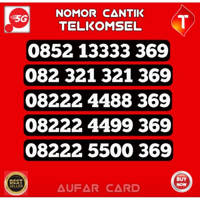 Nomor Cantik Telkomsel Simpati 369 Super Rapi 369 369 1369 2369 3369 0369 8369 9369