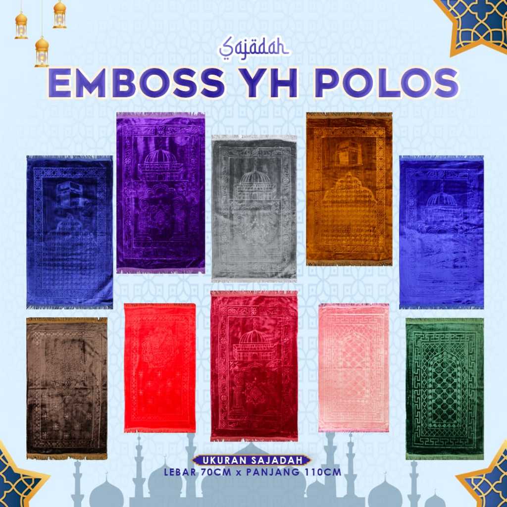 Jual Sejadah Sajadah Sholat Sujud Besar Bulu Premium Lumayan Tebal Dewasa Polos Embosh Murah Grosir 