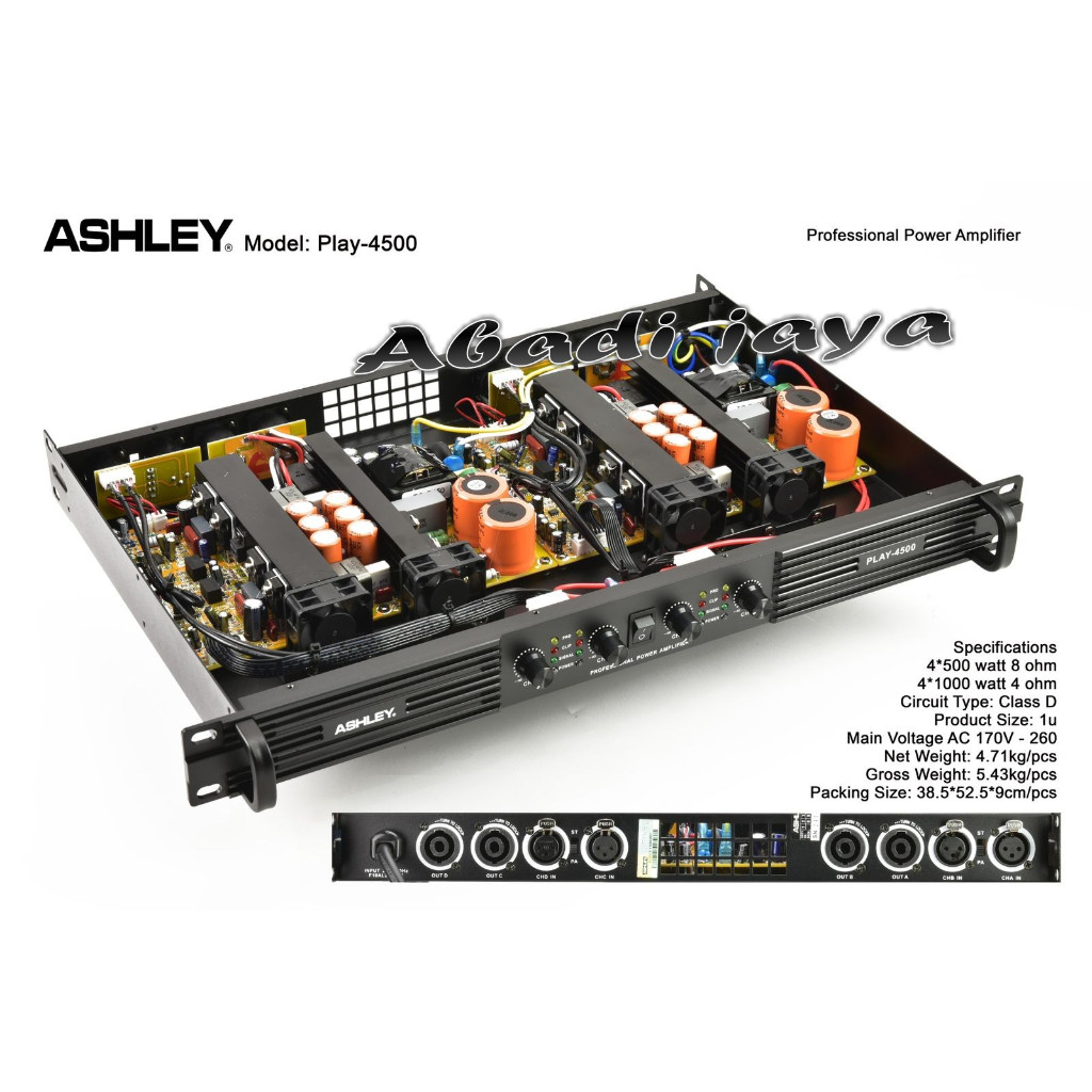 power ashley play 4500 4 channel ORIGINAL CLASS D ashley play4500