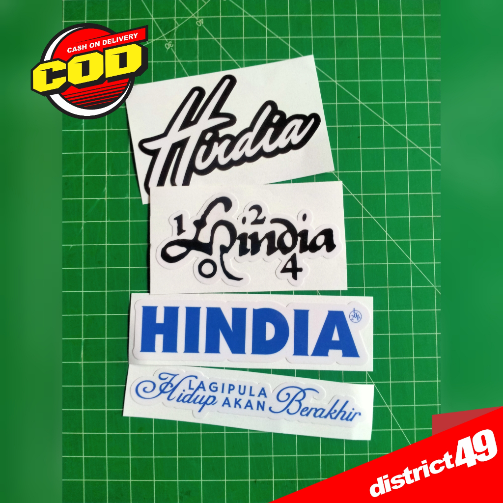 Stiker HINDIA - Stiker Print Cut Laminasi Glossy Tahan Air - Stiker Motor Mobil dan Helm sudah membe