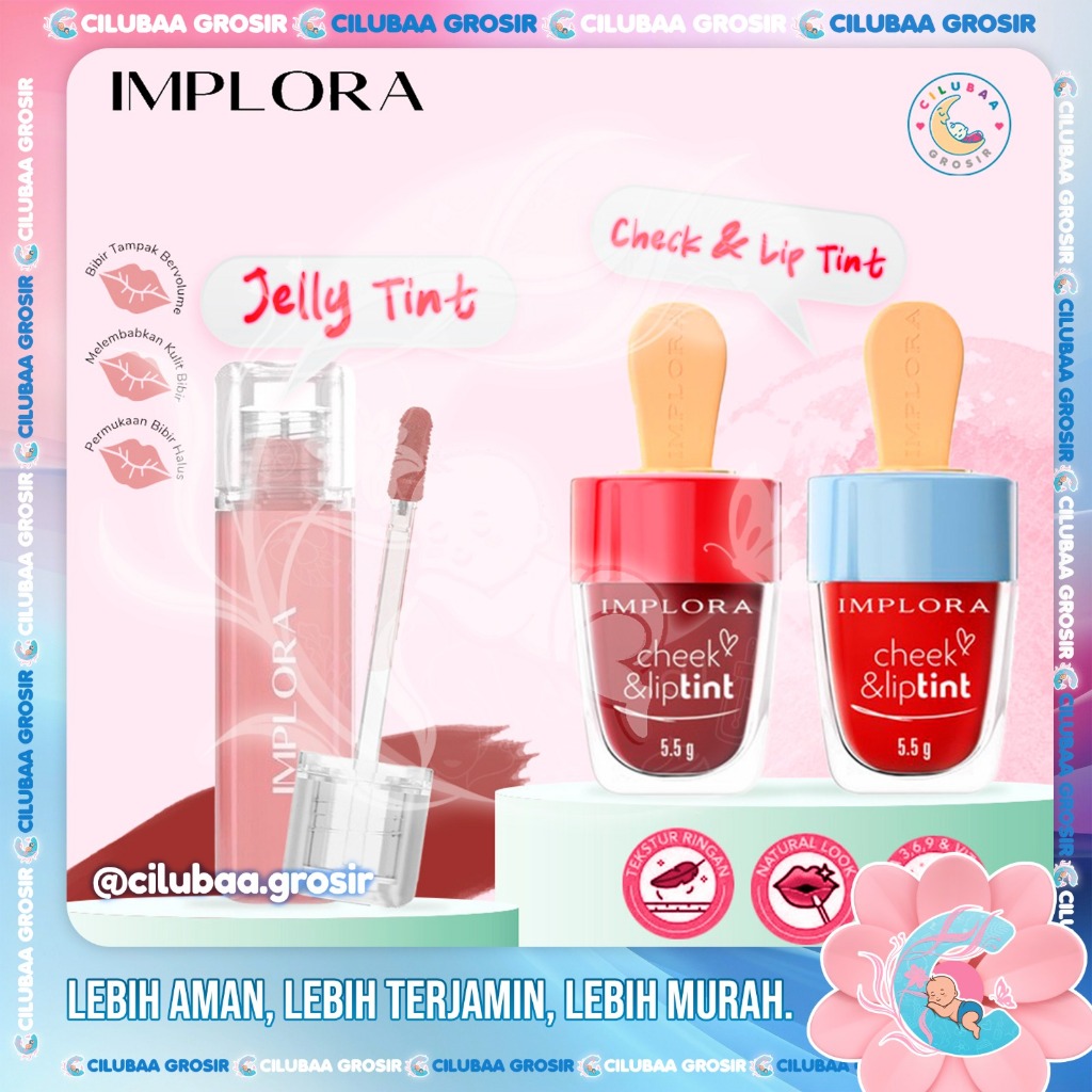 IMPLORA Cheek & Lip Tint Ice Cream IMPLORA Jelly Tint|| Liptint & Pemerah Pipi 5.5gr