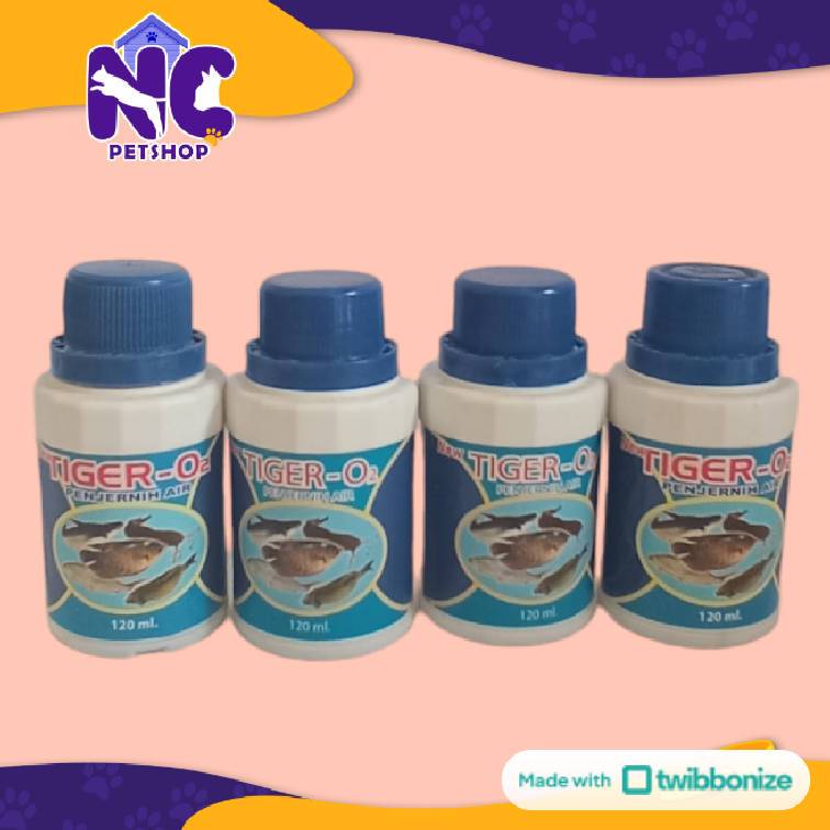 TIGER O2 125 ML - Cairan Penjernih air keruh, memperbaiki kualitas air pada kolam ikan koi lele nila