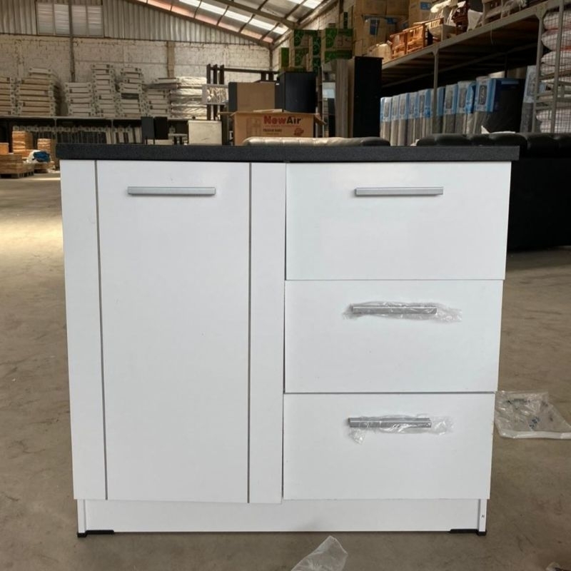 Kitchen set lemari dapur bawah 2 pintu putih - Bandung saja