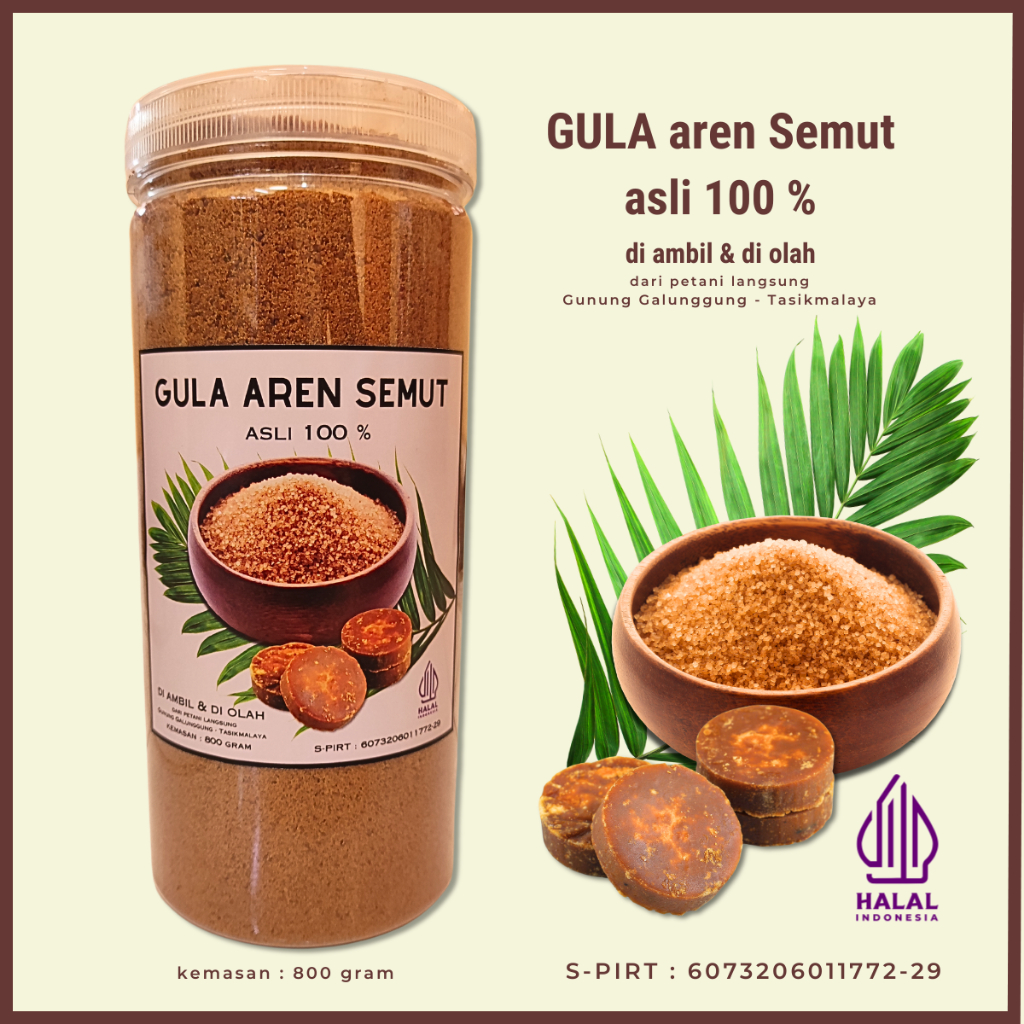 

Gula semut aren asli 800 gram kemasan toples