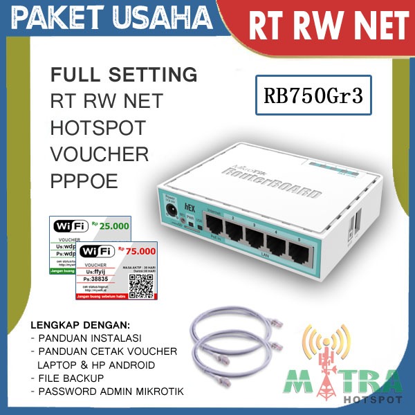 Mikrotik RB750Gr3 + Setting Hotspot Voucheran 100 User