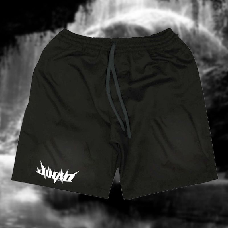 celana pendek boxer musik metal lembut football boardshort casual jihad
