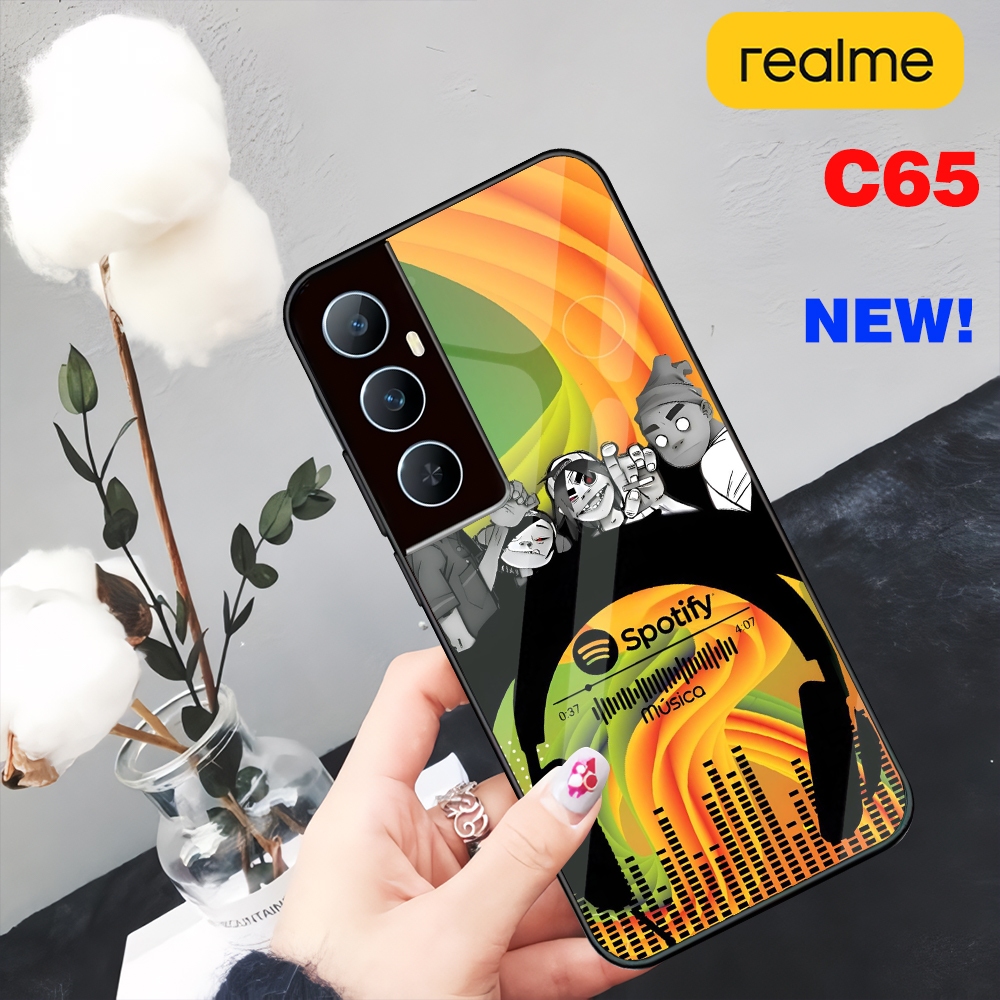 [MS35] CASE GLOSSY HD  Kilau REALME C65 | Casing Hp Glossy | CASE KEKINIAN LUCU Motif SPOTIFY