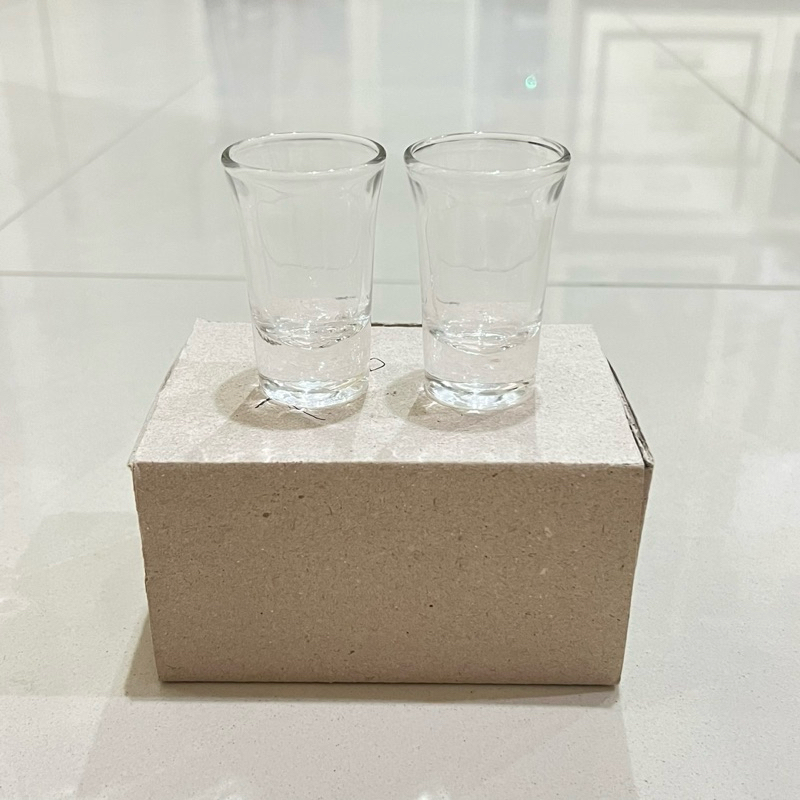 Satu set gelas sloki soju kaca tinggi isi 6 T106