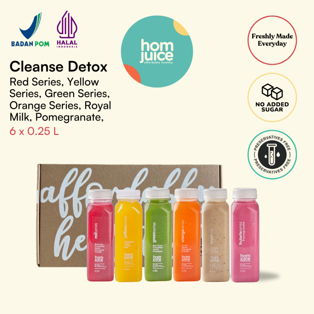 

Homjuice - Cleanse Detox 6 x 250 ml (Cold-Pressed Juice/Jus/Detox)