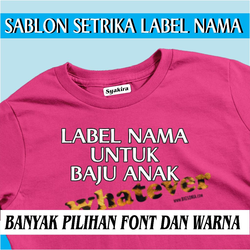 

Stiker Kain Label Nama Baju Anak Sablon Setrika DTF Siap Press