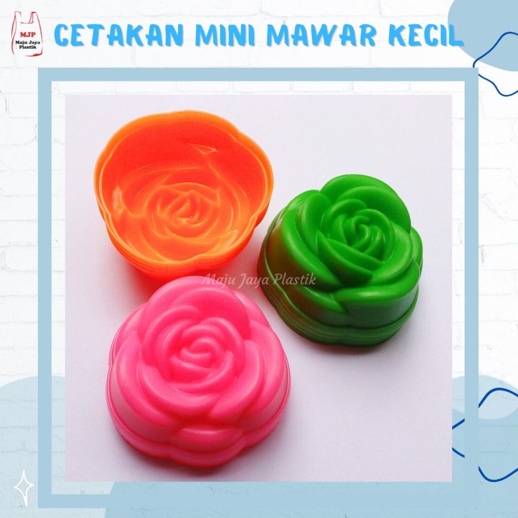 [Isi 12] Cetakan Puding Mini Kue Kukus Jelly Puding Putu Ayu Talam Bunga Mawar Jasmine Twister