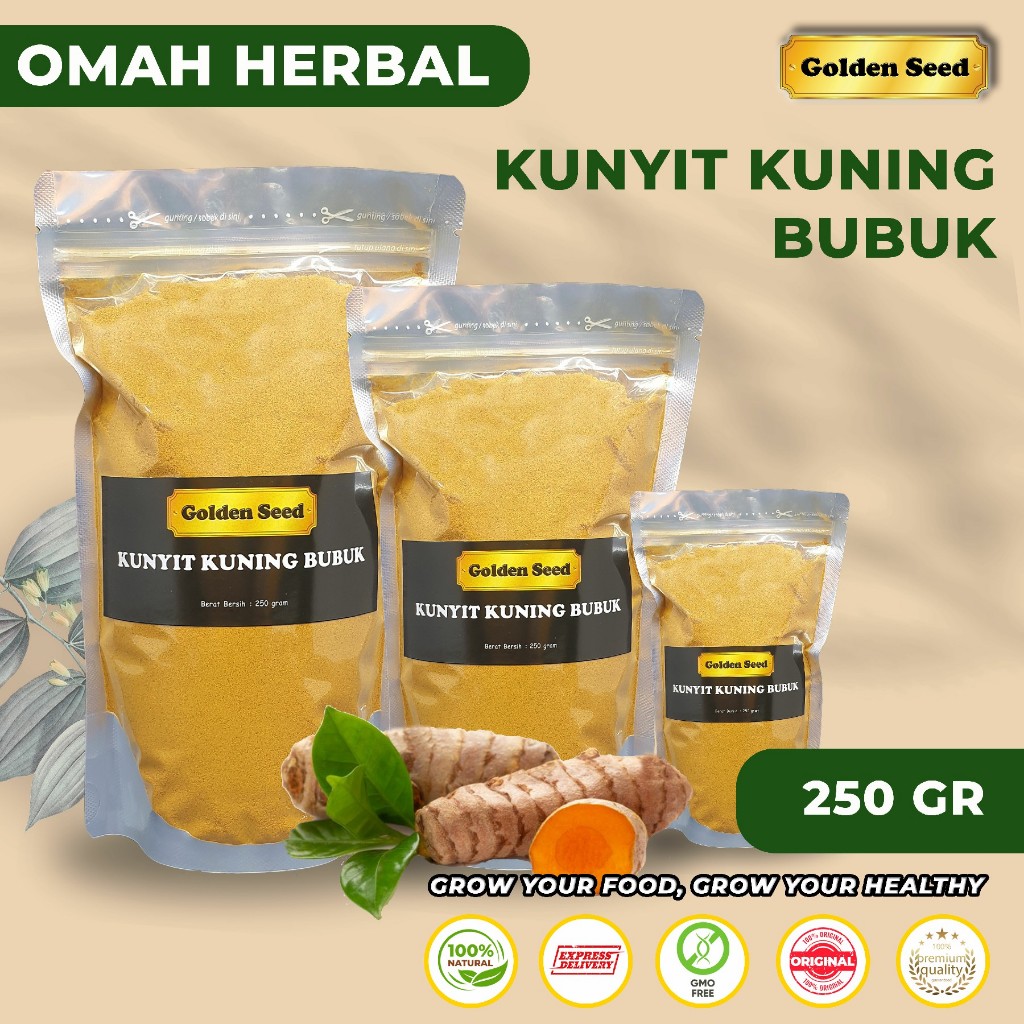 

BUBUK KUNYIT KUNING 250 GRAM / KUNYIT KUNING BUBUK 250GR MURNI PREMIUM ASLI 100% / BUBUK KUNYIT KUNING LOKAL ASLI TANPA CAMPURAN 250 GR