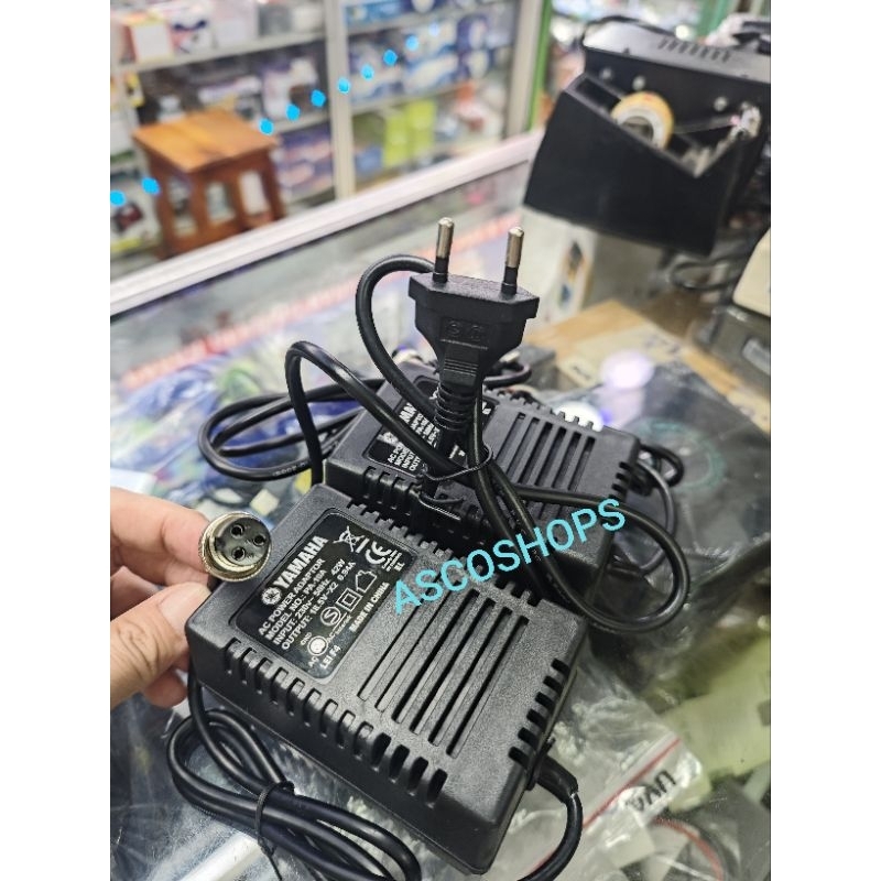 Adaptor mixer 3 kaki Yamaha seri MG 18.5v x 2 AC charger 3 pin Yamaha MG series 3 lubang 18V x 2 bet
