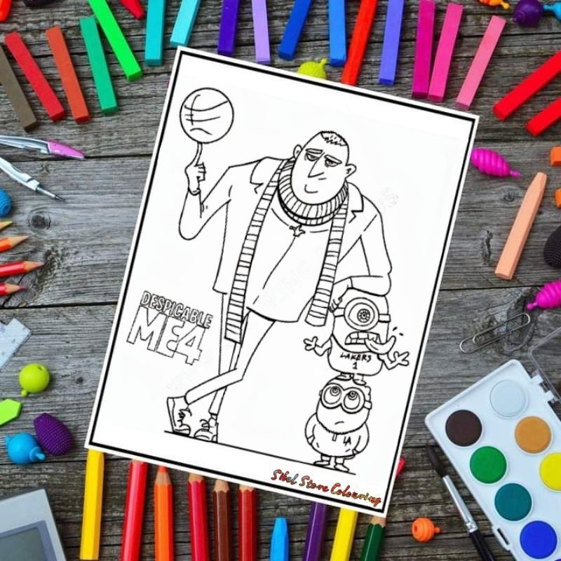 

Kertas Mewarnai Anak Tema Minions Despicable Me 4 V1 / Kertas Gambar (10 Lembar)