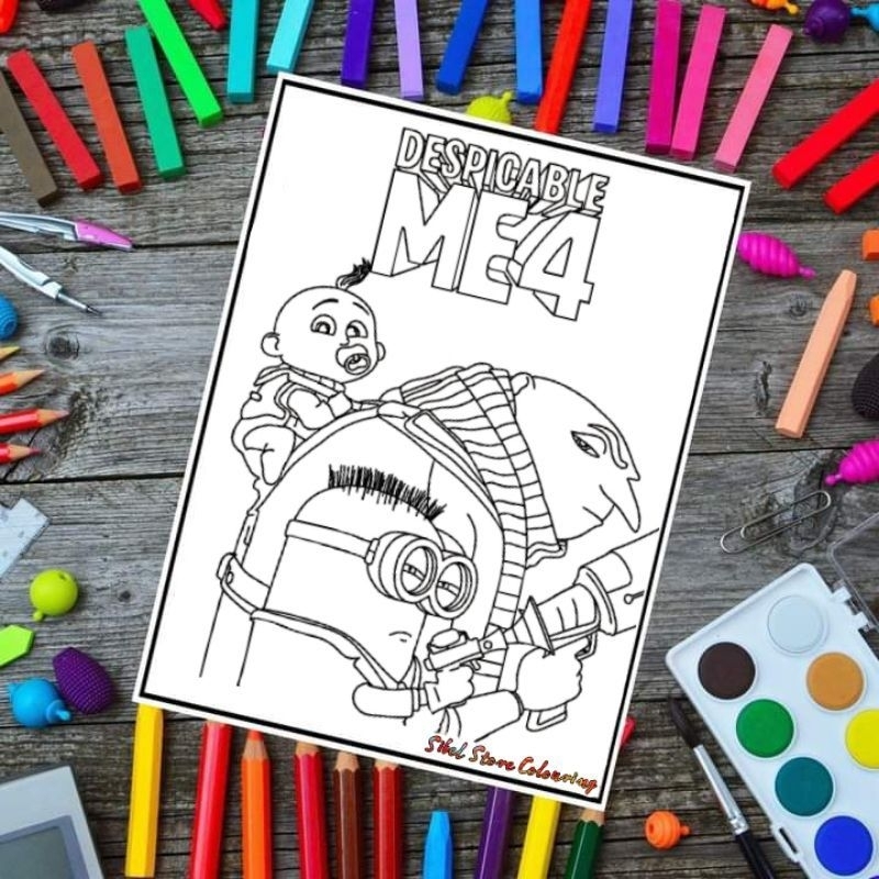 

Kertas Mewarnai Anak Tema Minions Despicable Me 4 (10 Gambar) - Kertas BC 160 Gsm