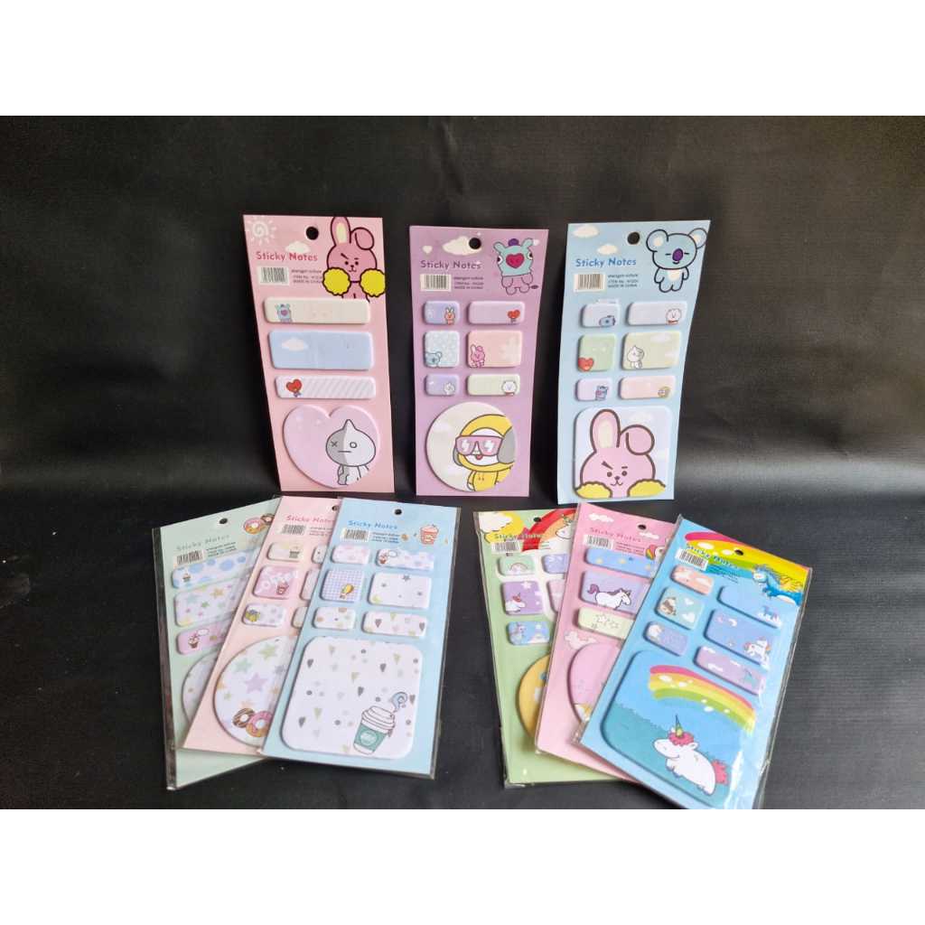 

Stick Note Fancy BT21, ICE CREAM & UNICORN/ Sticky notes / Pembatas Buku Kertas