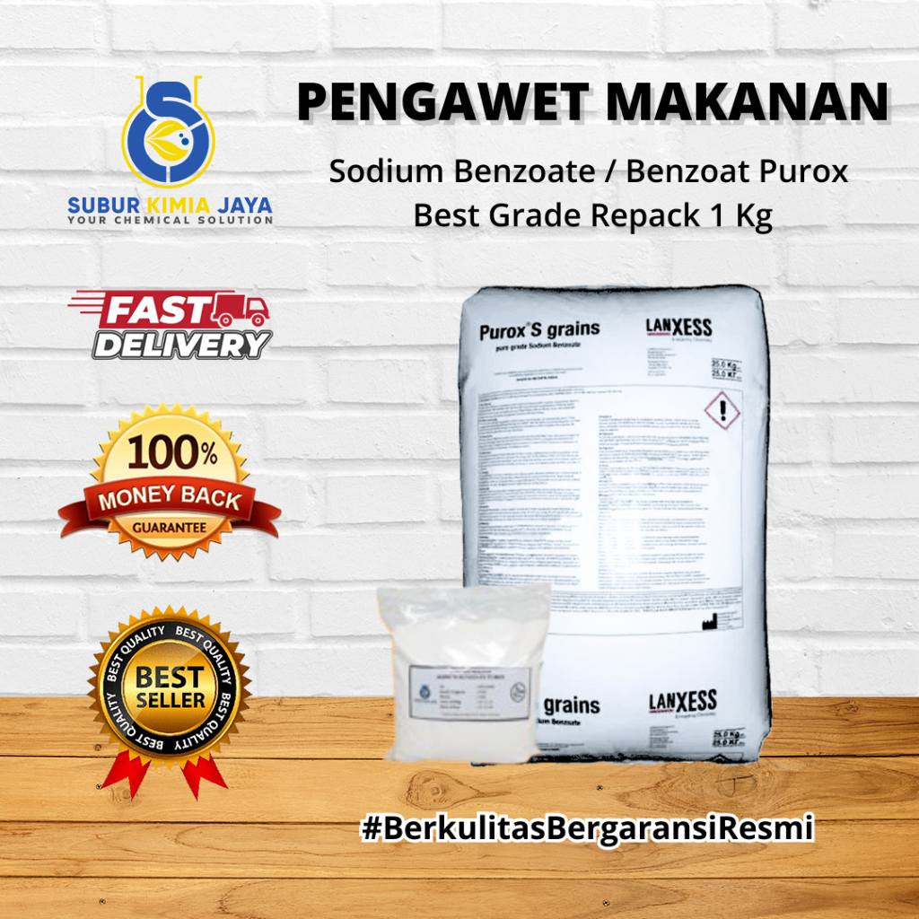 

Sodium Benzoate pure Purox S grains ex Holland / Pengawet Makanan / Pengawet Minuman 1KG