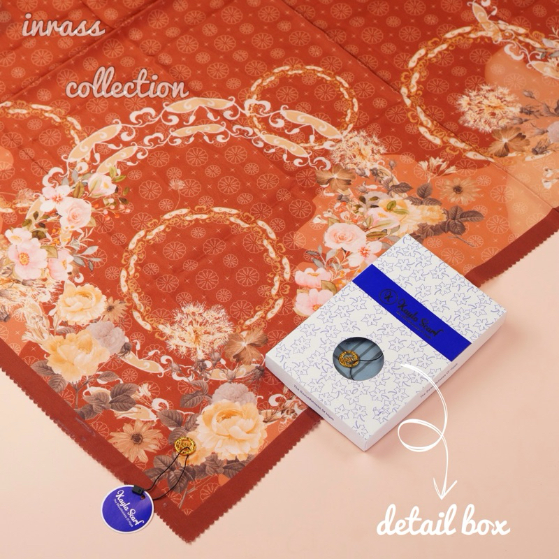 Kerudung Segi Empat Motif Premium Dengan Packing Box By Kayla Scarf