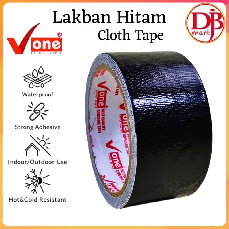 

DJB - Cloth Tape Black V-ONE | Lakban Hitam V ONE - 3 Meter