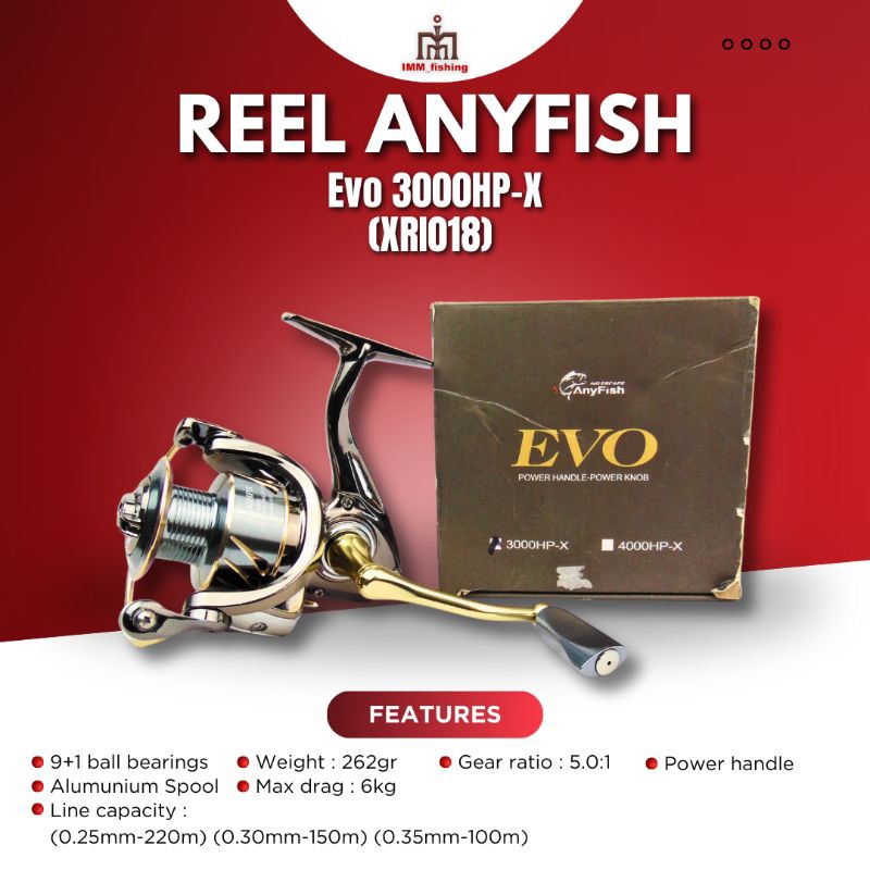 REEL ANYFISH EVO | Alat Gulungan Pancing | Spinning