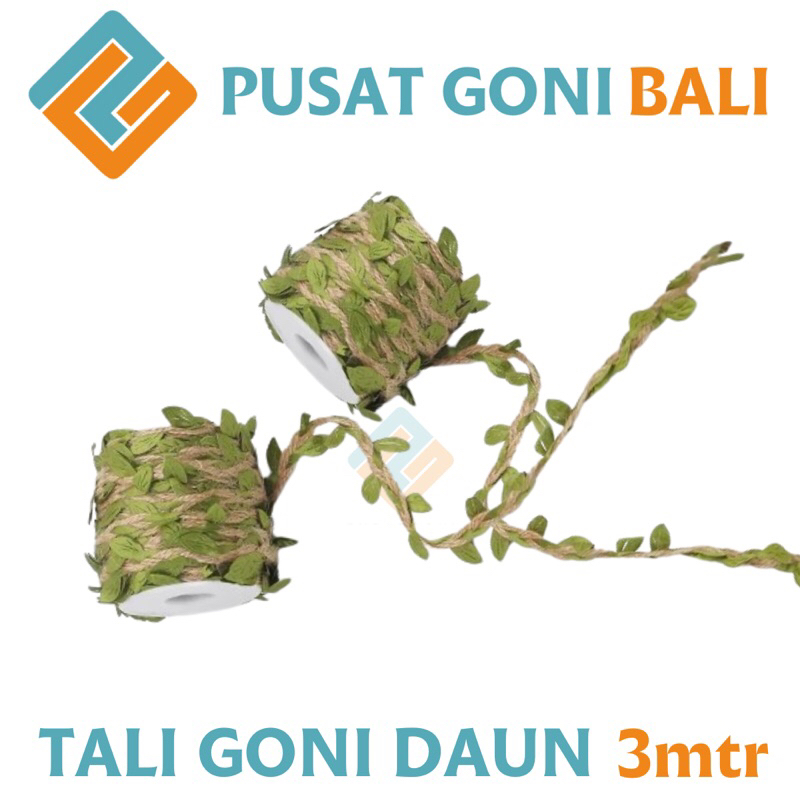 

Tali Goni Daun 3 Meter - Pita Rami Dekorasi - Jute Leaf Rope - Vintage Leaf Ribbon