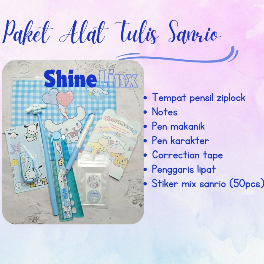 

Paket Alat Tulis Sanrio / Paket Ultah / Kado Ultah / Gift Set Alat Tulis Sanrio Kuromi Cinnamoroll Melody