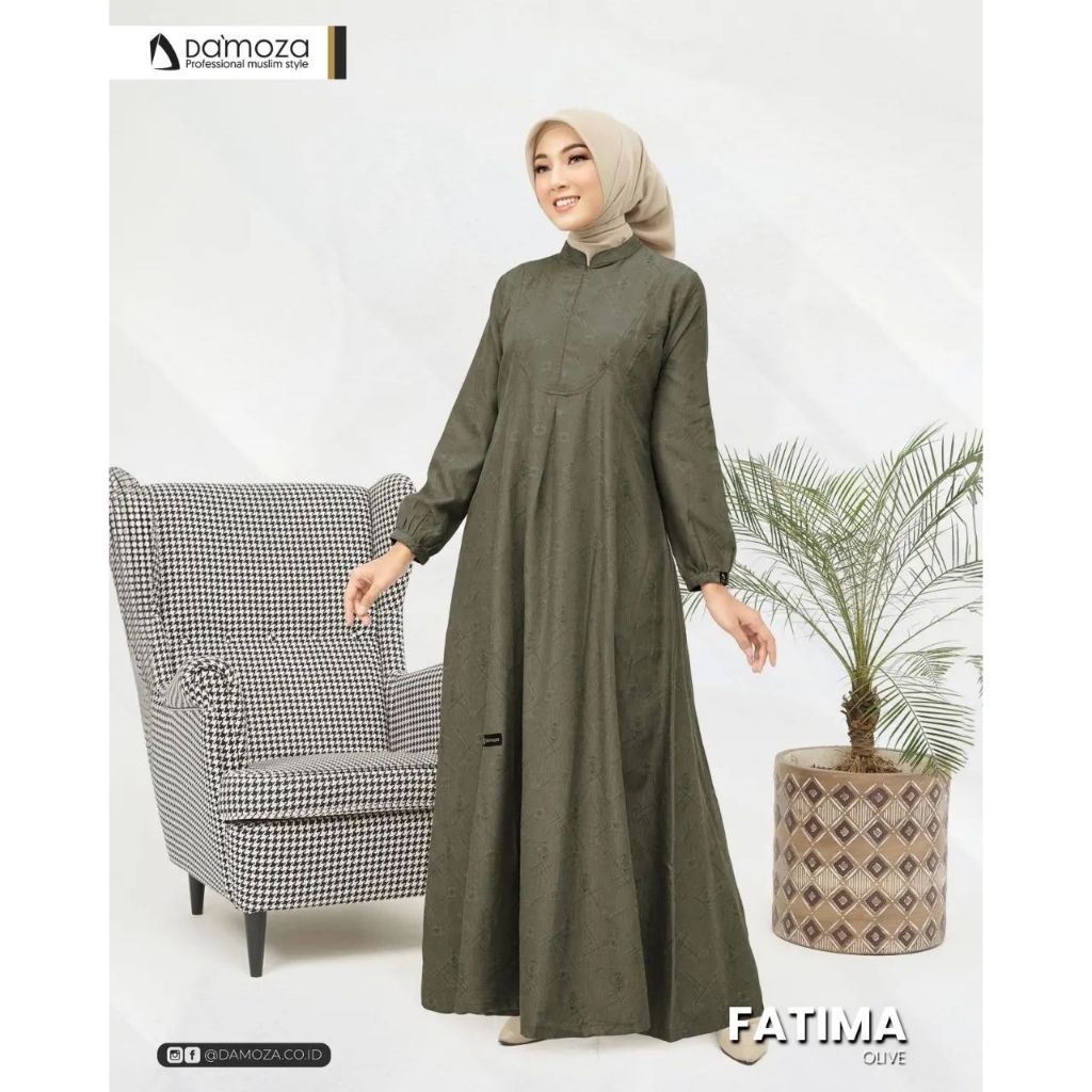 MUTIF Gamis DAMOZA FATIMA Baju Wanita Dress Gamis Muslim Katun Berkualitas S-3XL