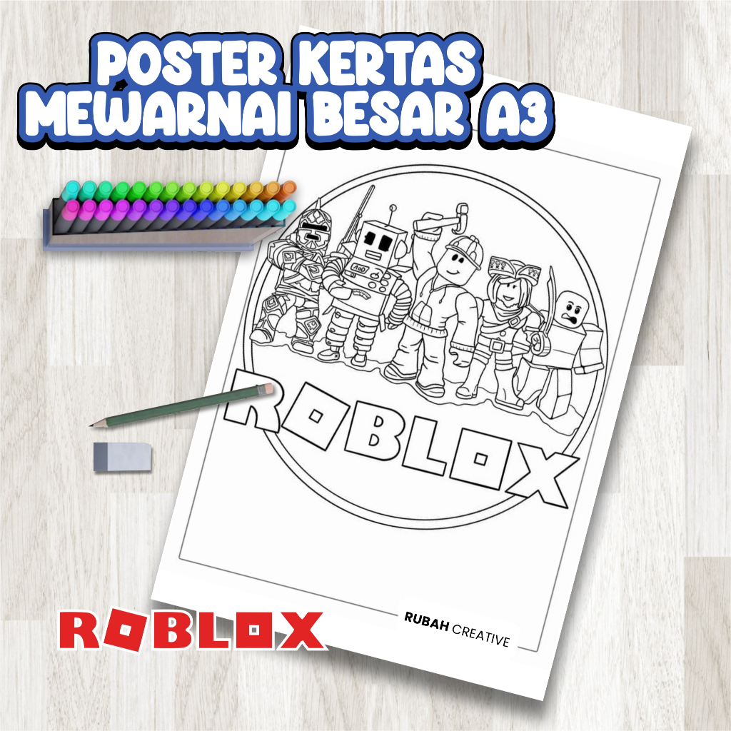

Kertas Mewarnai A3 ROBLOX SERIES - KARTUN KUROMI - drawing - coloring - Anak TK - SD