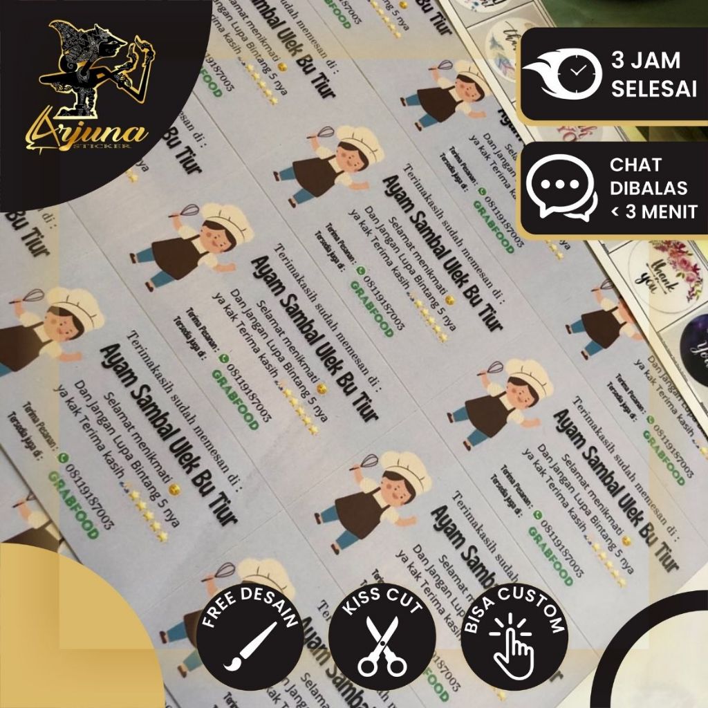 

SPC 5 1-7 Cetak Stiker Logo Olshop Custom Sticker Custom Stiker Label Makanan Print Stiker OI-1.1