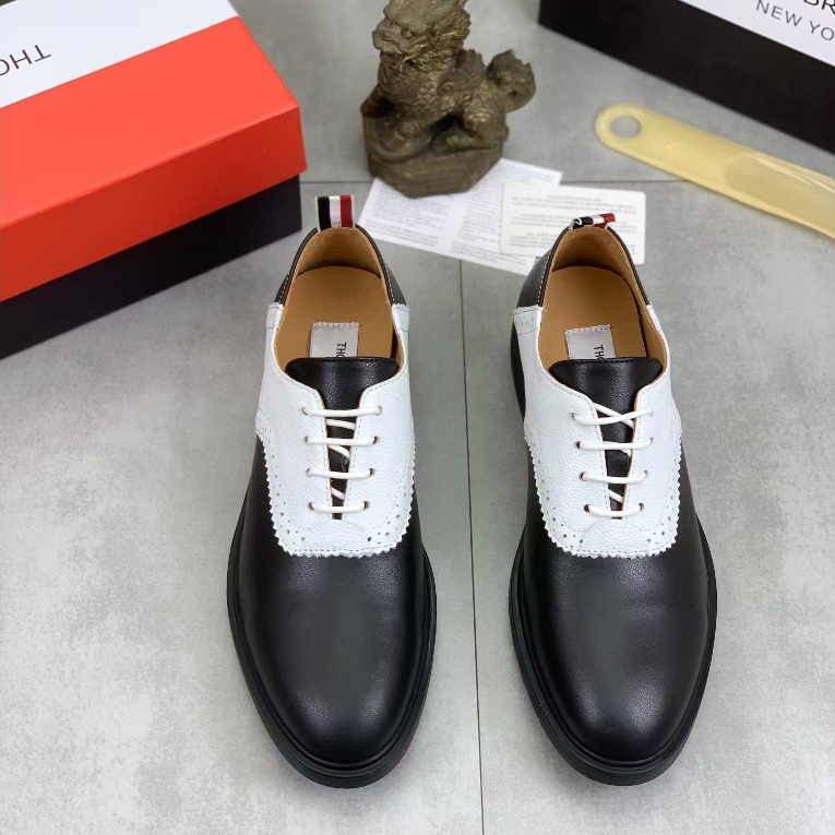 THOM BROWNE Men's Casual Shoes Fashion Top Leather Leather Shoes Formal Le Fu Shoes