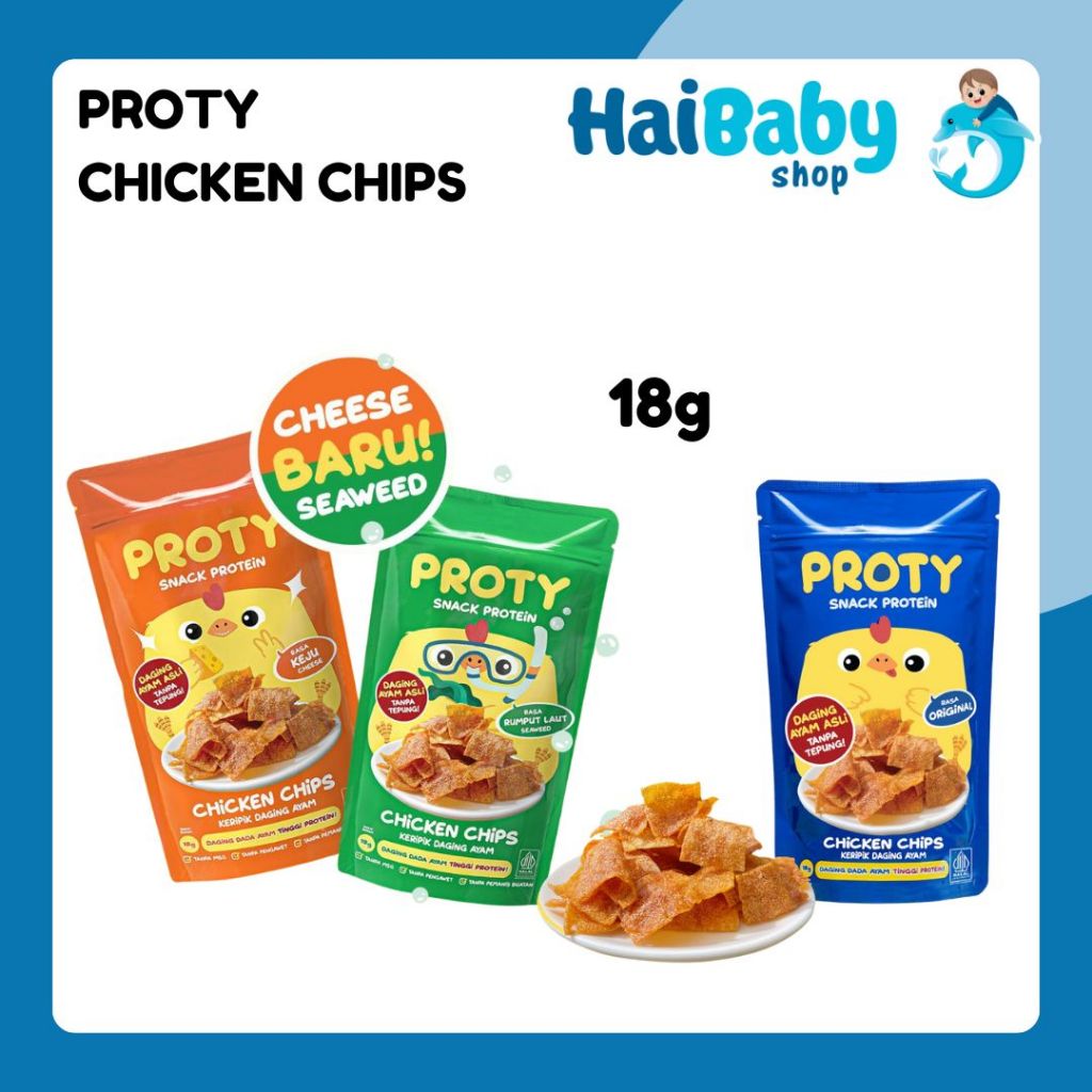 

Proty - Snack Protein - Chicken Chips - Keripik Daging Ayam Krispi - 18gr - Snack Cemilan Protein Sehat