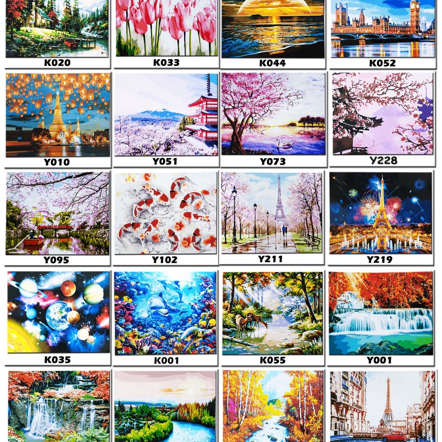 

EKSTRA PROMO METH LANDSCAPE A PAINT BY NUMBER PAINTING BY NUMBERS DIY LUKISAN ACRILYC PARIS ALAM ART SET MELUKIS