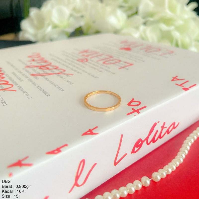 Perhiasan Cincin Emas Simple Line Stacking UBS 16k / 700