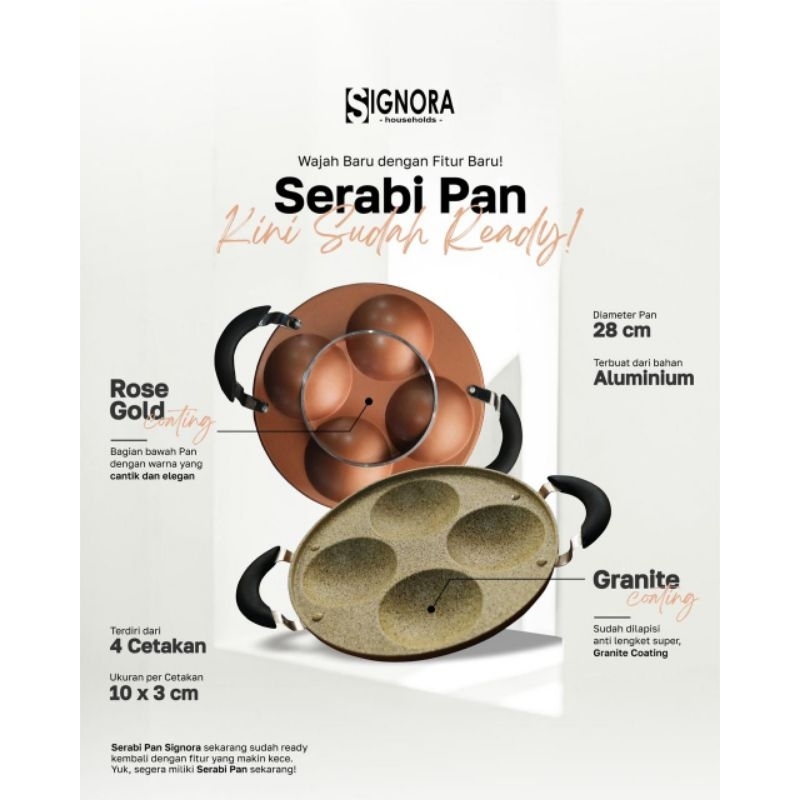 Serabi Pan Signora/Cetakan Kue Serabi/Cetakan Kue Apem/Cetakan Dorayaki/Cetakan Pancake