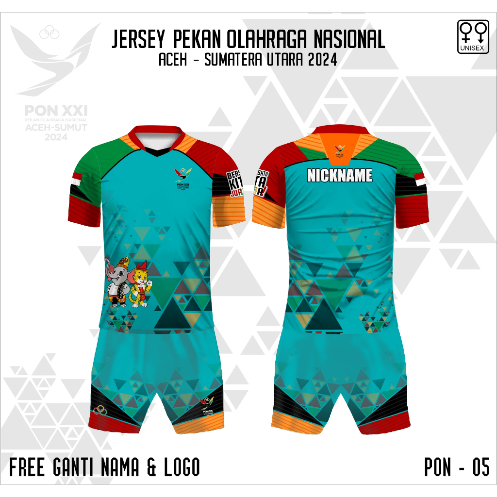 Setelan Kaos jersey PON Aceh XXI 2024 baju Pon aceh terbaru