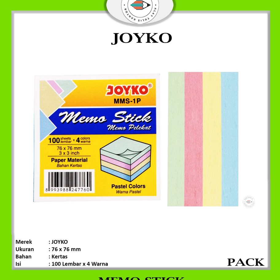 

PRODUK UNGGULAN Kertas Memo Tempel MMS1P Pack
