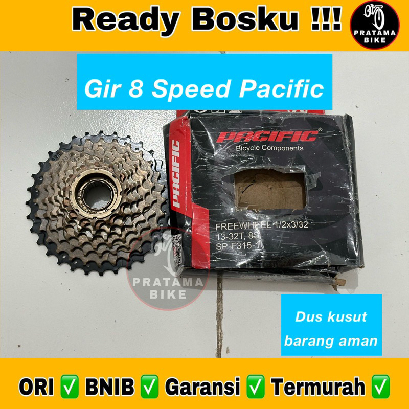 Freewheel Sprocket Gir Ger Susun Tumpuk Sepeda 8 Speed Drat Ulir PACIFIC