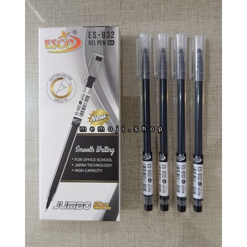 

Pulpen Gel Es-832 0.5mm Hitam (12pc)