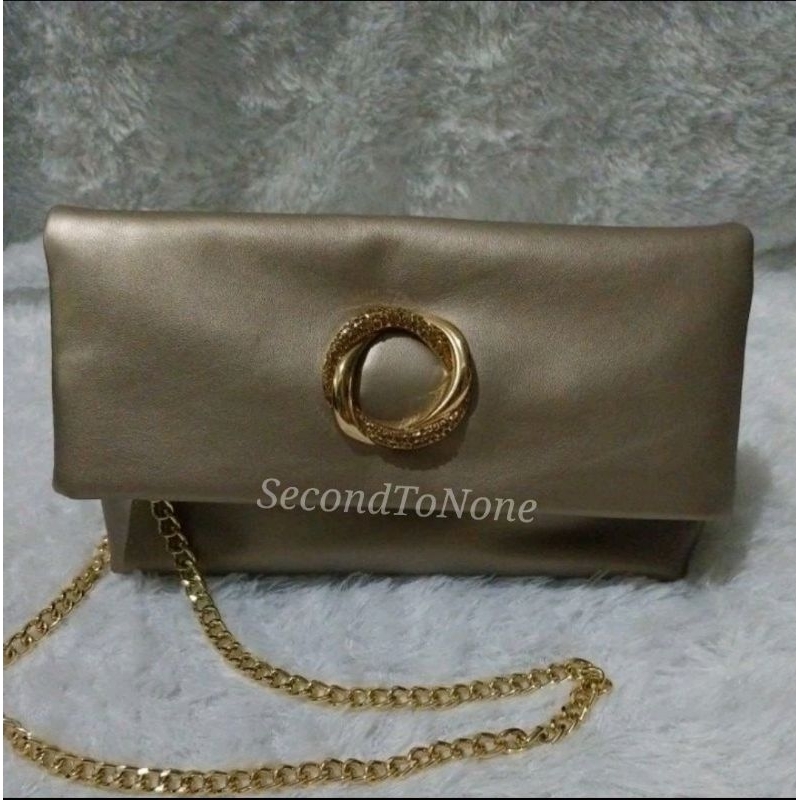Tas Preloved Original Prime Roma Sling Chain Rantai warna Rose Gold mix Gold