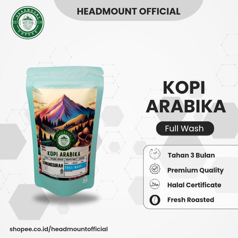 

Kopi Arabika Gunungsirah Full Wash 250gr