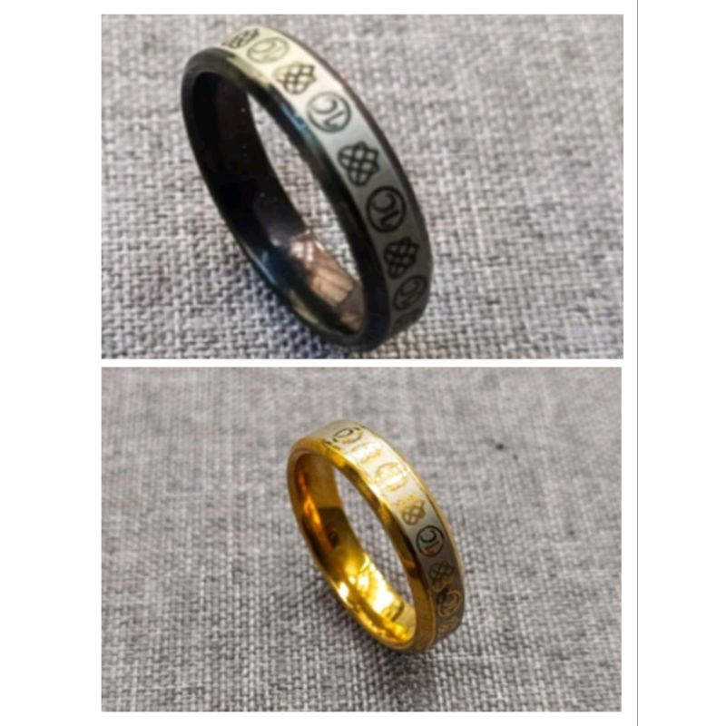CINCIN TITANIUM IKATAN CINTA GOLD BLACK