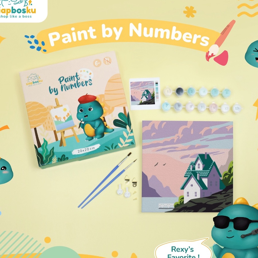 

PROMO HARI INI PAINT BY NUMBER 2x2 CM AESTHETIC LANDSCAPE KANVAS PAINTING KIT WITH FRAME SIAP LUKIS