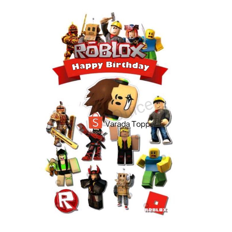 Topper Roblox /Hiasan Cake Tema Roblox Custom Nama