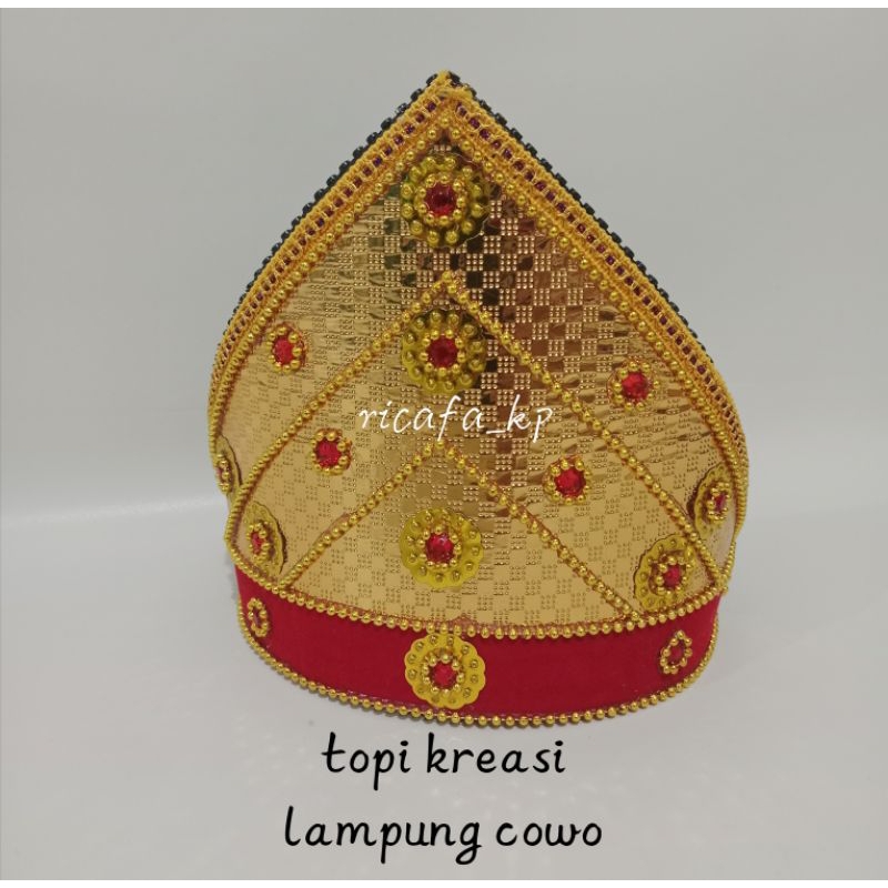 Topi adat lampung - topi kreasi adat lampung - aksesoris kepala adat lampung