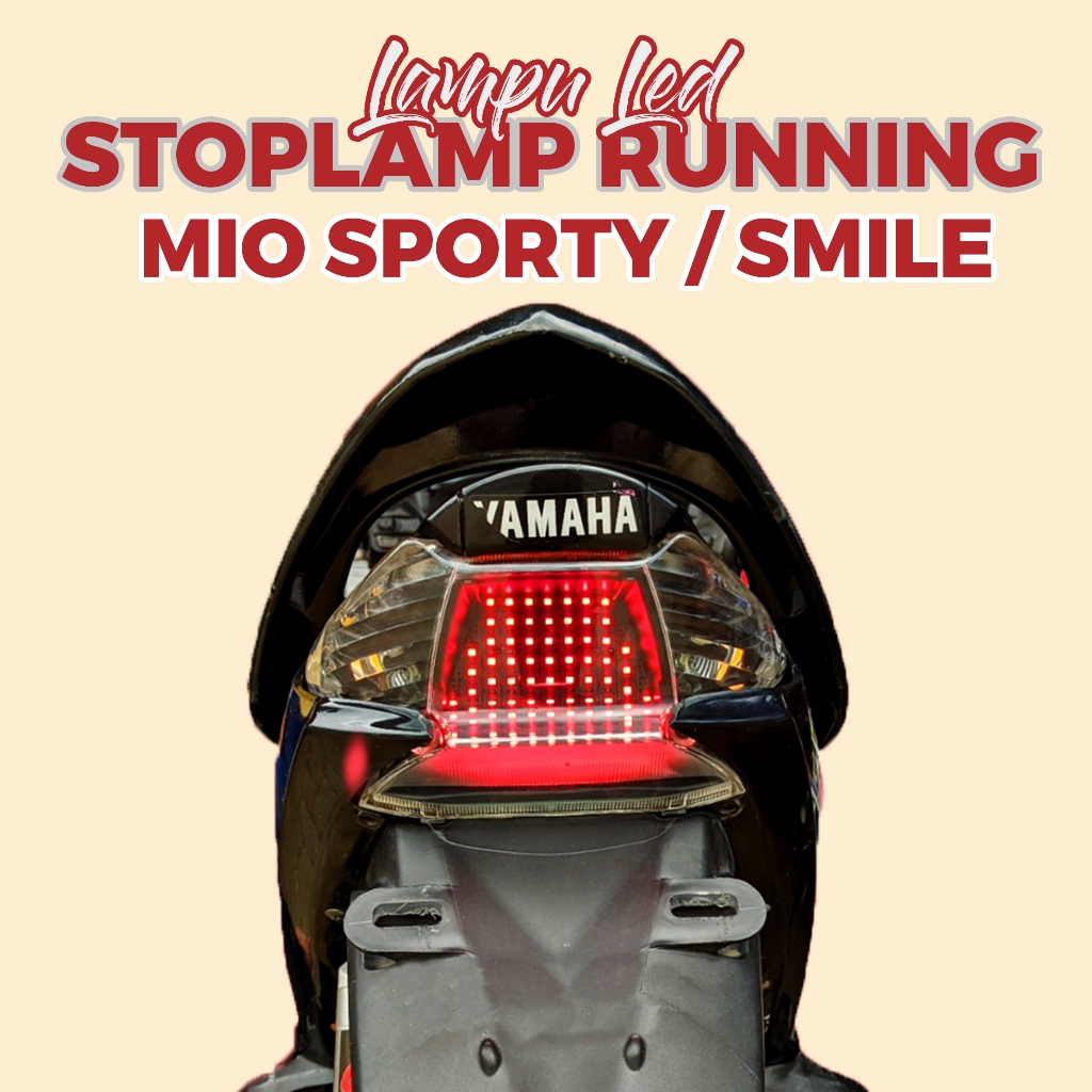 LAMPU STOPLAMP RUNNNING MIO KARBU / SPORTY / SMILE VARIASI LAMPU REM BELAKANG KEDIP