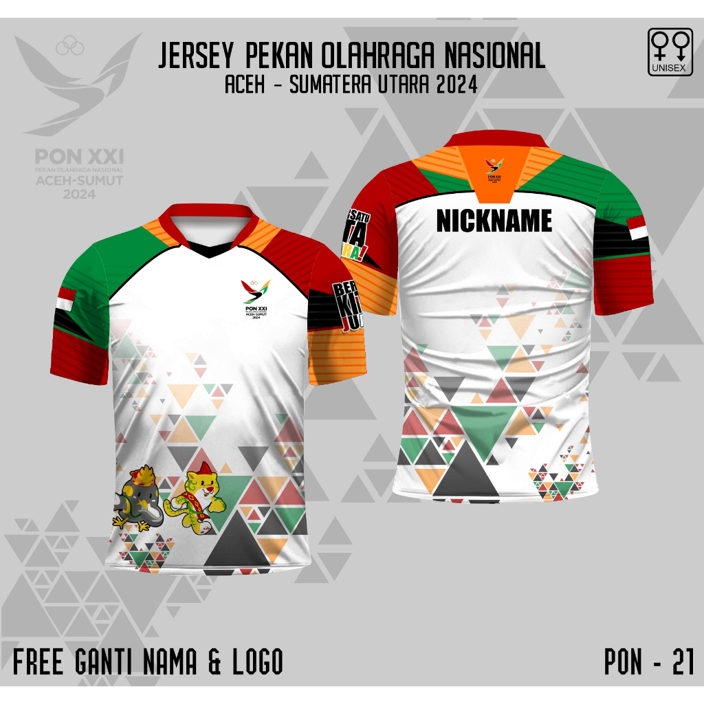 Jersey PON XXI aceh-sumut baju PON aceh-sumut 2024