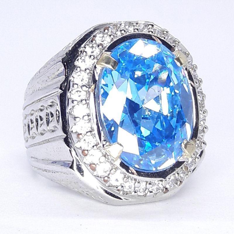 Cincin Pria Batu Blue Topaz