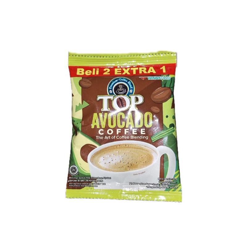 

TOP AVOCADO COFFE / KOPI INSTAN SEDUH PRAKTIS - 22 Gr SATU RENCENG ISI 15PCS